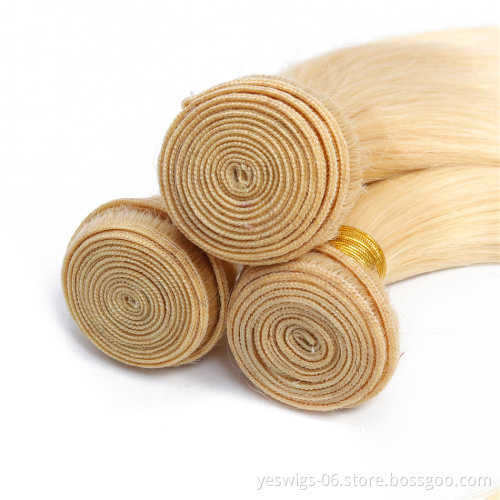 Yeswigs Blonde Hair Bundles Pre Colored Ombre 10A Quality Hair Cuticle Aligned Virgin 613 Blonde Brazilian Human Hair Extension